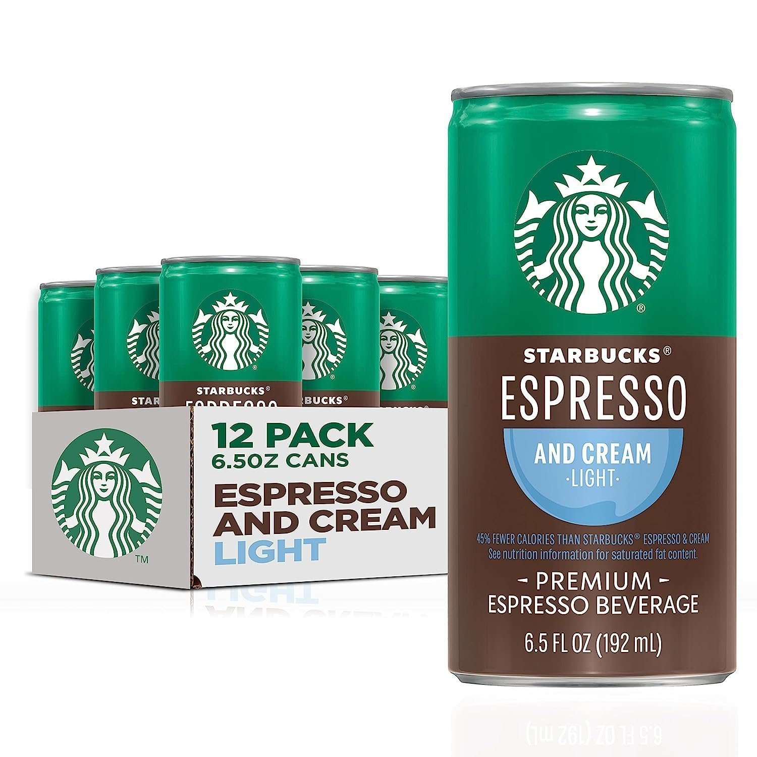 スターバックス レディ トゥ ドリンク コーヒー、エスプレッソ & クリーム ライト、6.5 オンス缶 (12 パック) (パッケージは異なる場合があります)