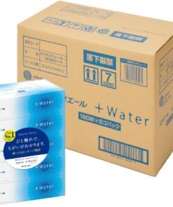 エリエール 箱ティシュー プラスウォーター(+Water) 180組×20箱(5箱×4セット) 【EC限定 正規段ケース】 【ハーフケース】